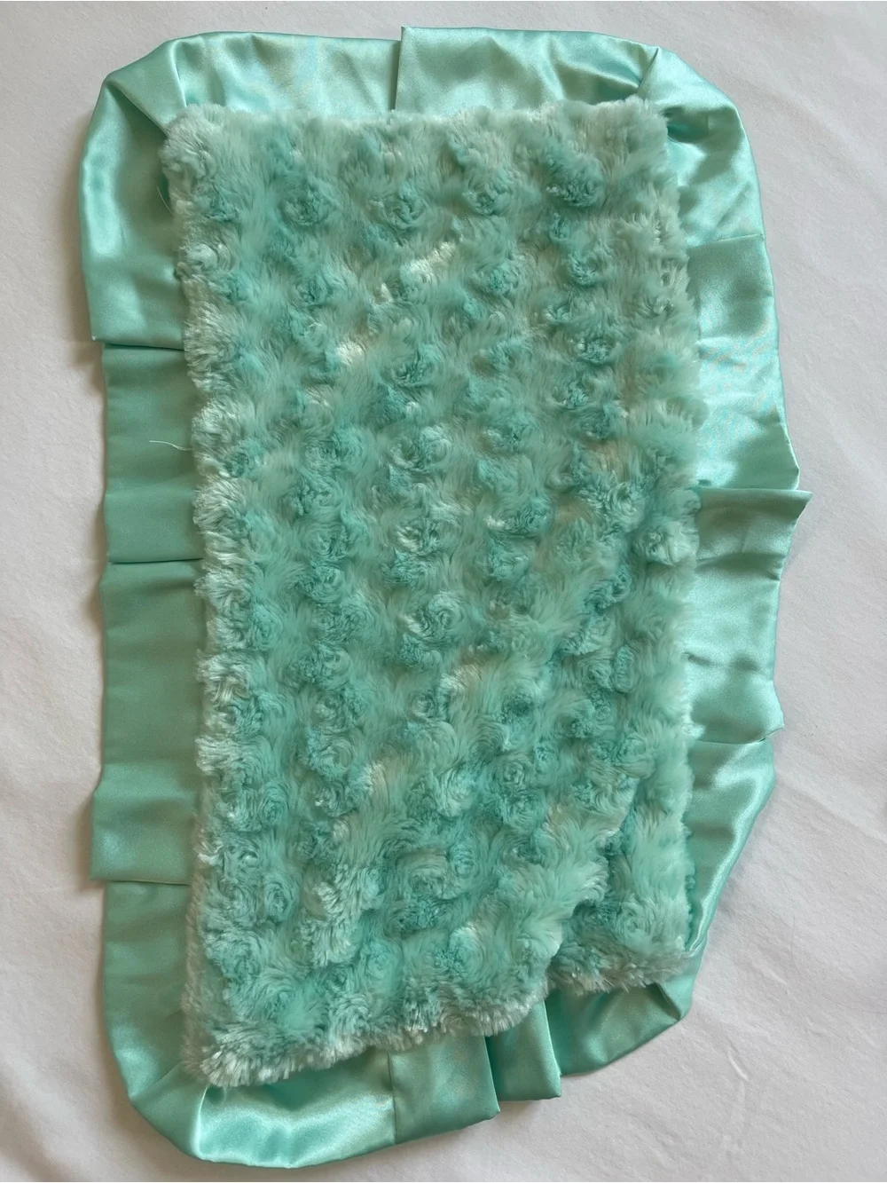 Plush Baby Lovey with Mint Satin Border - Kids Accessories
